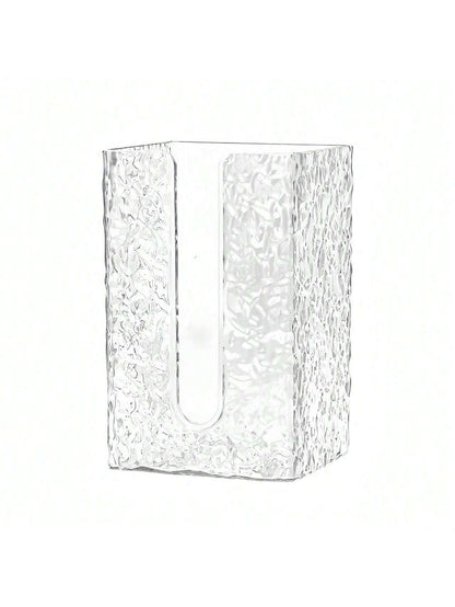 دلو تخزين ورق التواليت المعلق على الحائط للمناديل الورقية الوجه، صندوق تخزين مناديل الحمام والمطبخ واضح ذو فتحة كبيرة