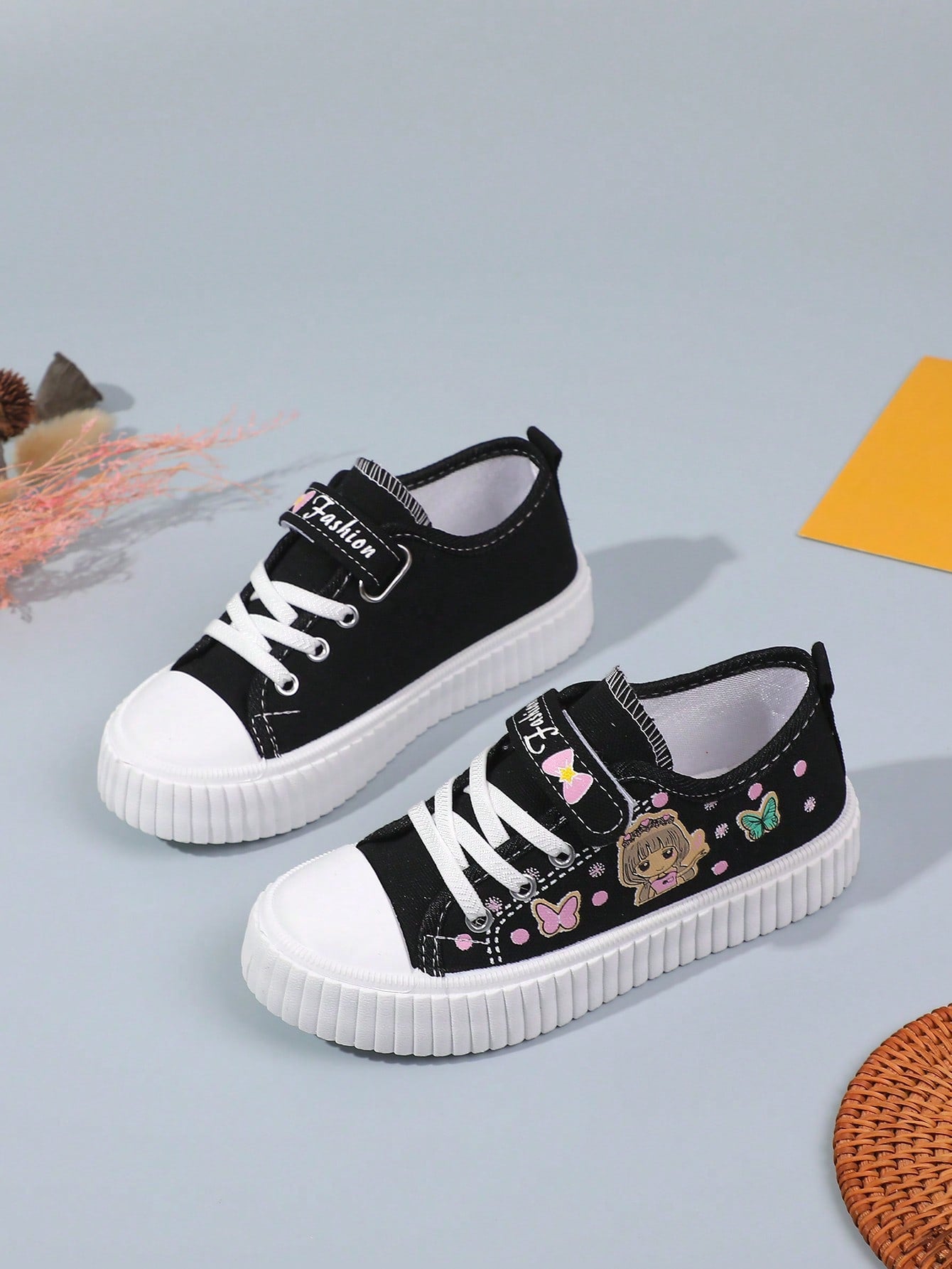 حذاء كاجوال للأطفال من الجنسين بنمط قماشي، حذاء رياضي بنعل سميك للأطفال بين الأعمار 8-16 سنة، خفيف الوزن