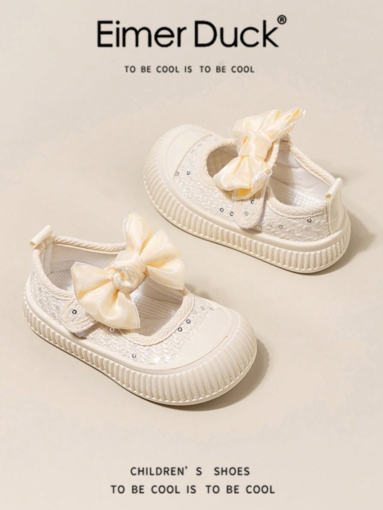 حذاء رياضي عصري للأطفال مزين بفيونكة وزخرفة لامعة