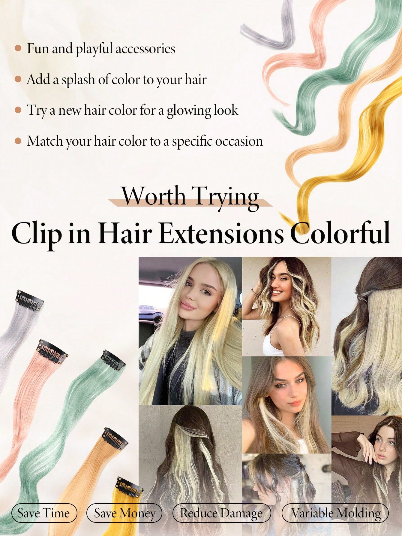 وصلات شعر بمشبك