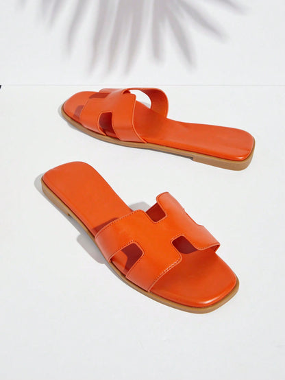 أكثر الصنادل الجلدية مبيعاً للنساء، ذات اللون البرتقالي الخردلي، مريحة ومريحة، موضة لا تزول، الألوان الأكثر شعبية