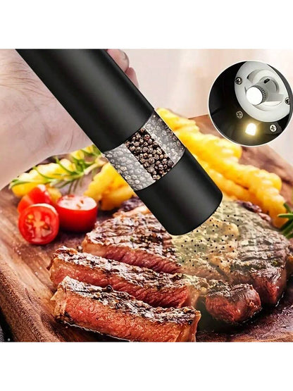 طاحونة ملح وفلفل تعمل باللمس الآلية، طاحونة توابل كهربائية قابلة للتعديل، أداة مطبخ