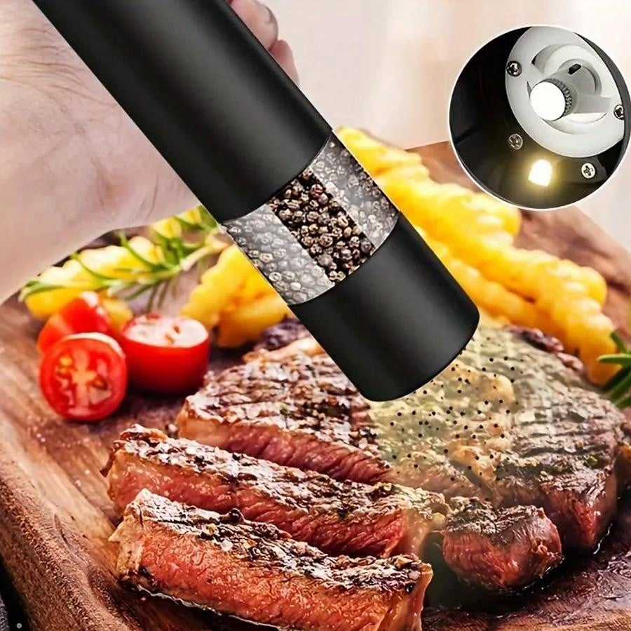 طاحونة ملح وفلفل تعمل باللمس الآلية، طاحونة توابل كهربائية قابلة للتعديل، أداة مطبخ