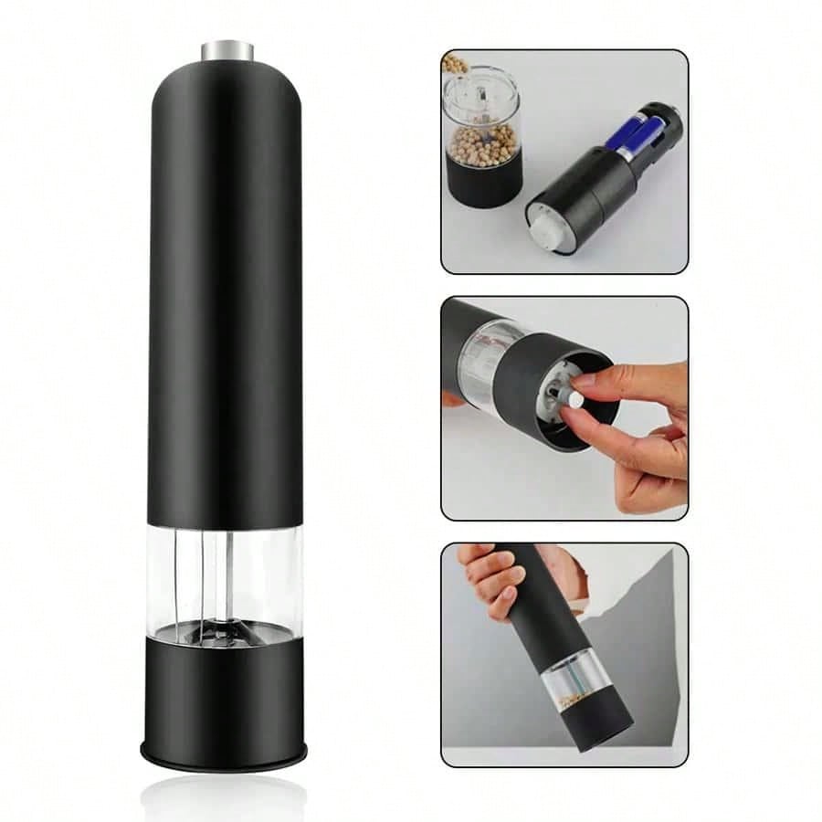 طاحونة ملح وفلفل تعمل باللمس الآلية، طاحونة توابل كهربائية قابلة للتعديل، أداة مطبخ
