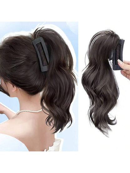 شعر مستعار بونيتيل للنساء مضفور محاكي للشعر الكوري اللطيف والبارد بمشبك خطاف مجعد وضعف ربطة الشعر العالية شعر مستعار بونيتيل Scrunchy الكليب