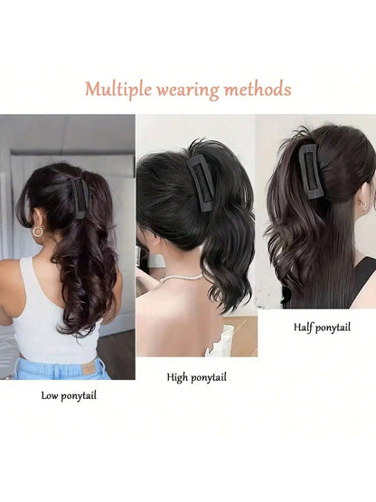 شعر مستعار بونيتيل للنساء مضفور محاكي للشعر الكوري اللطيف والبارد بمشبك خطاف مجعد وضعف ربطة الشعر العالية شعر مستعار بونيتيل Scrunchy الكليب