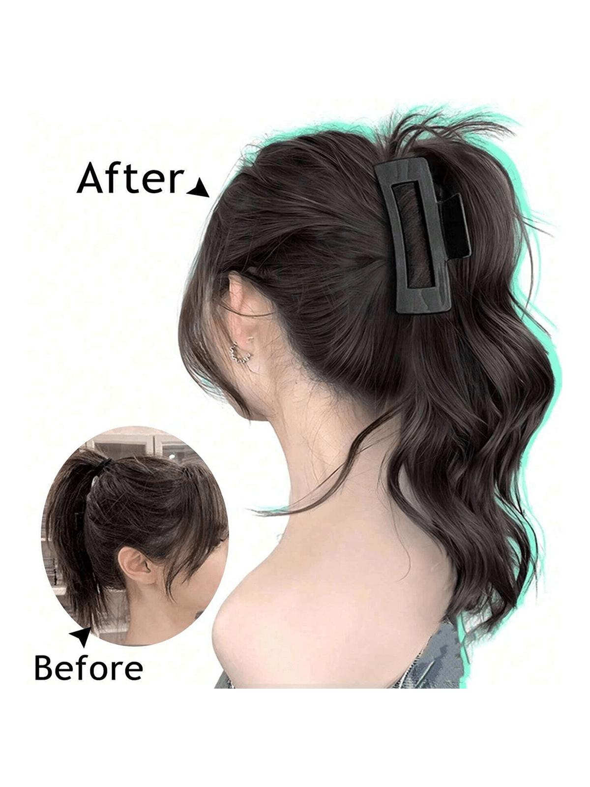 شعر مستعار بونيتيل للنساء مضفور محاكي للشعر الكوري اللطيف والبارد بمشبك خطاف مجعد وضعف ربطة الشعر العالية شعر مستعار بونيتيل Scrunchy الكليب