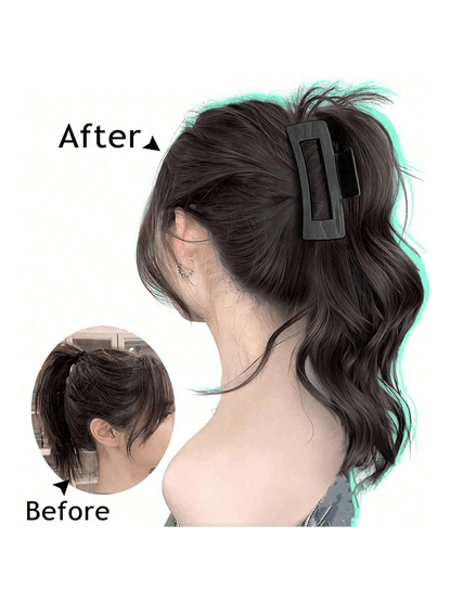 شعر مستعار بونيتيل للنساء مضفور محاكي للشعر الكوري اللطيف والبارد بمشبك خطاف مجعد وضعف ربطة الشعر العالية شعر مستعار بونيتيل Scrunchy الكليب