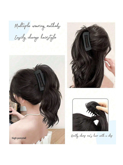 شعر مستعار بونيتيل للنساء مضفور محاكي للشعر الكوري اللطيف والبارد بمشبك خطاف مجعد وضعف ربطة الشعر العالية شعر مستعار بونيتيل Scrunchy الكليب