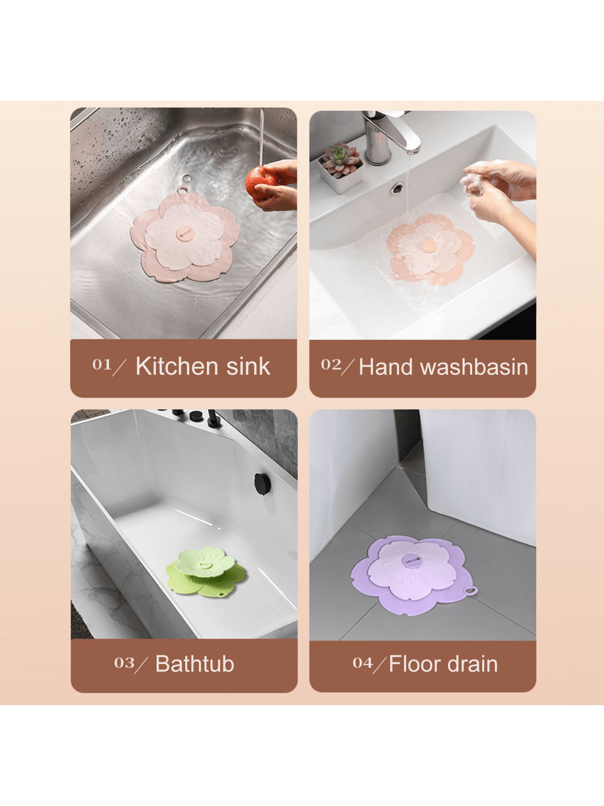 غطاء الختم السيليكوني للمرحاض الوردي برائحة الزهر الساكورا مانع التسرب، أداة مانع روائح الحشرات للصرف الصحي، ناعم ومناسب، لا يتحرك بسهولة، مناسب للمطابخ والحمامات ومغاسل الصحون
