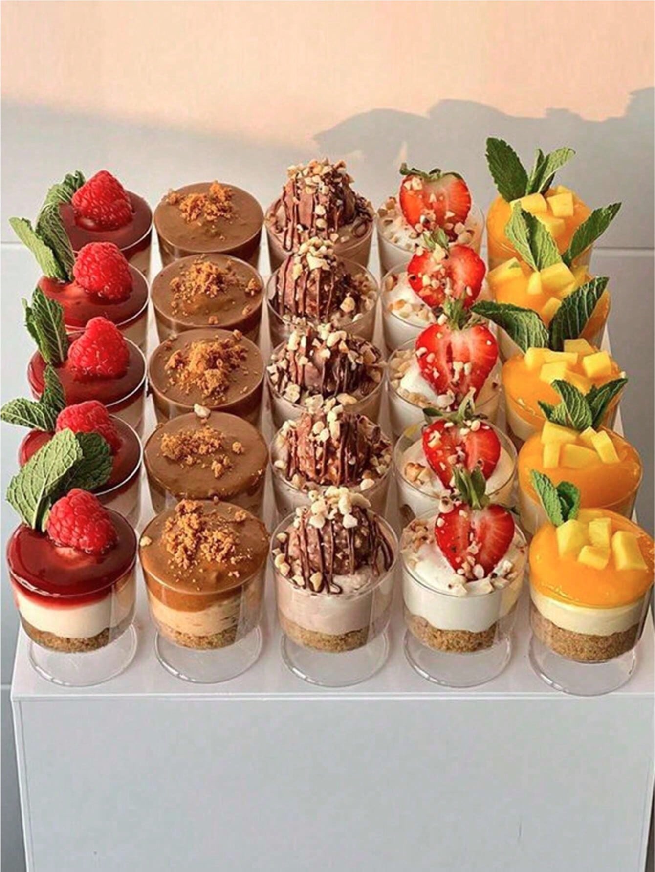 أوعية مهلبية لأدوات الخبز الحلويات، أكواب بلاستيكية سعة 150 مل للديكور والحفلات والأعراس والمناسبات، أكواب إعادة الاستخدام لصنع الكيك