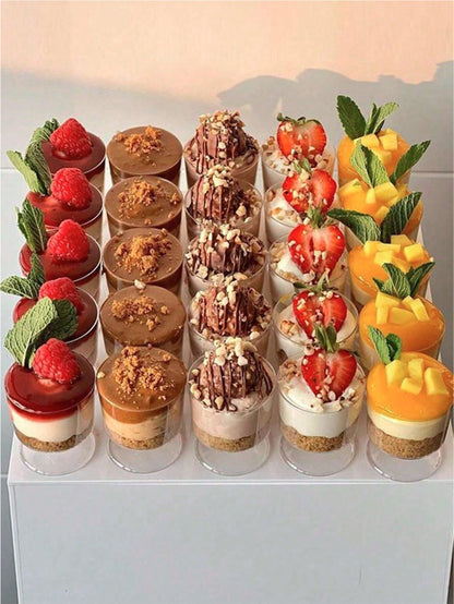 أوعية مهلبية لأدوات الخبز الحلويات، أكواب بلاستيكية سعة 150 مل للديكور والحفلات والأعراس والمناسبات، أكواب إعادة الاستخدام لصنع الكيك