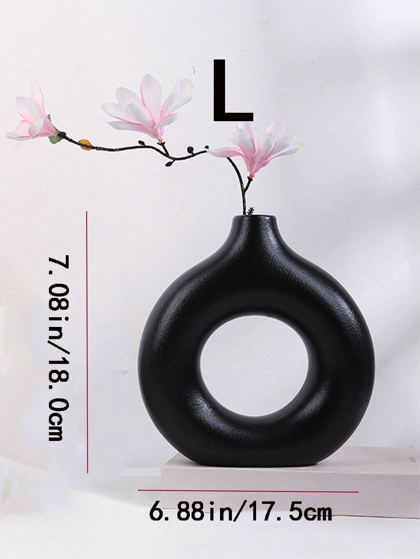 قطعة واحدة زهرية على شكل دونات بطراز INS للديكور، زهرية على شكل دونات يدوية الصنع بطراز بوهيمي بسيط،