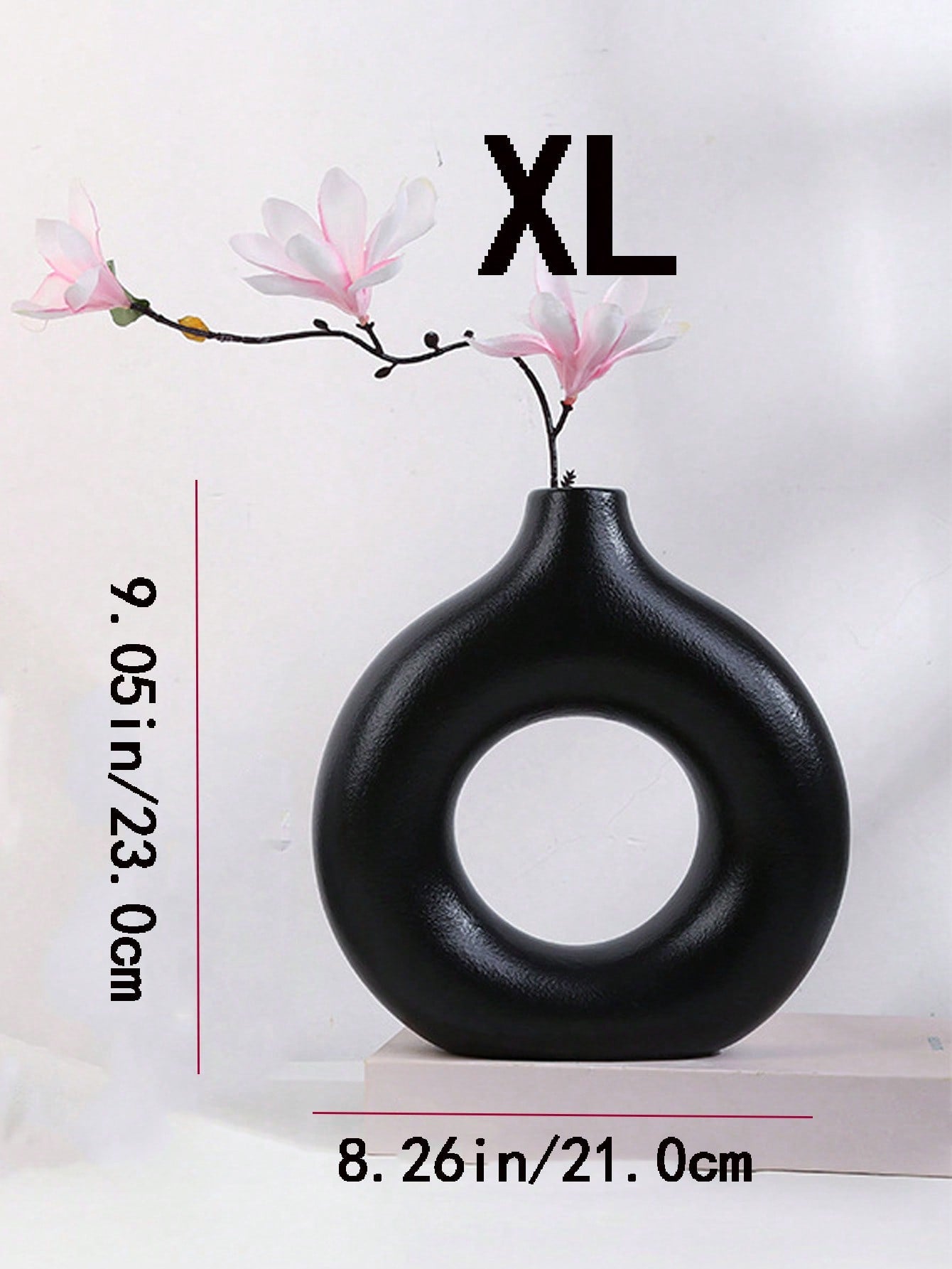 قطعة واحدة زهرية على شكل دونات بطراز INS للديكور، زهرية على شكل دونات يدوية الصنع بطراز بوهيمي بسيط،