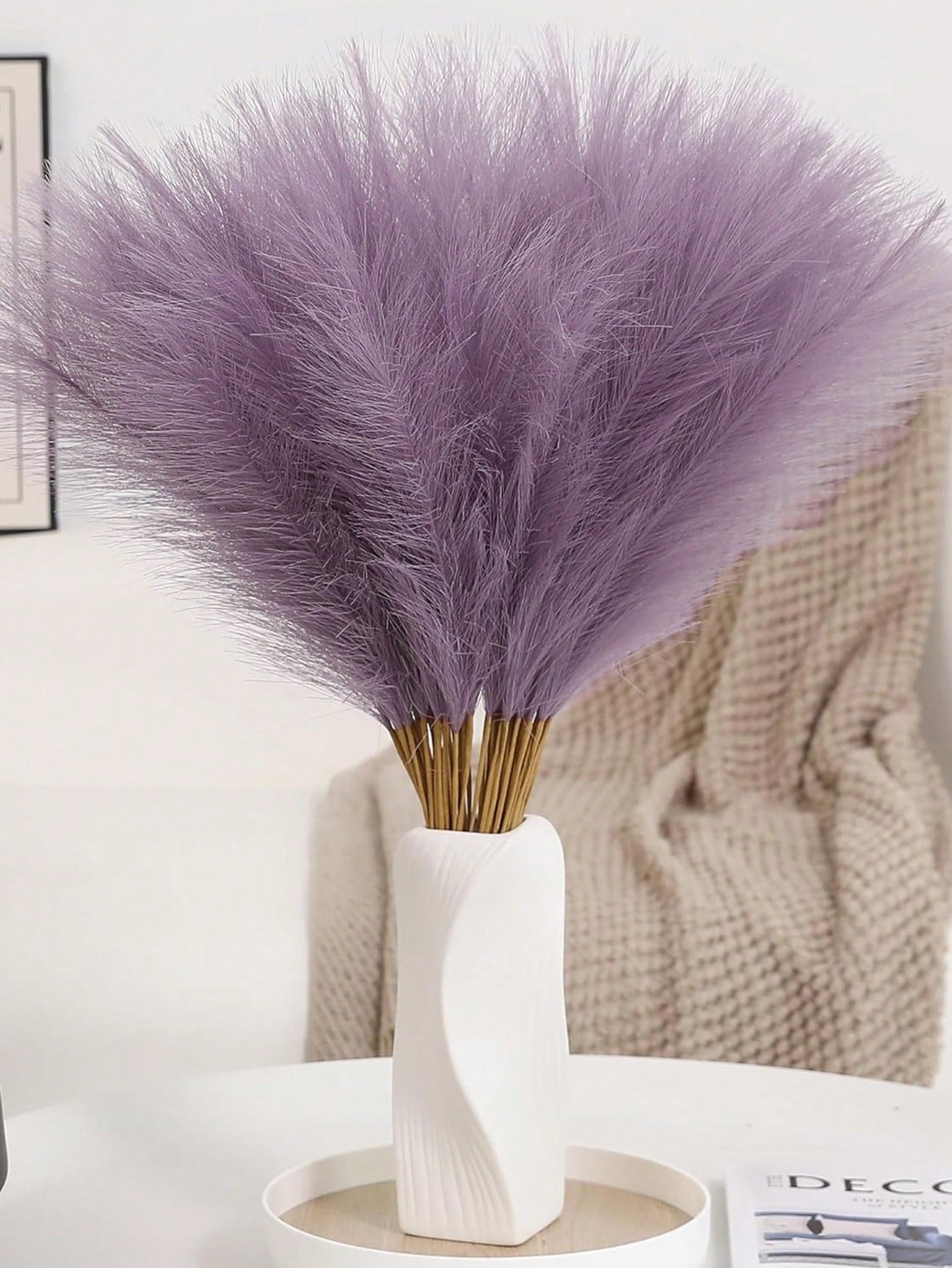 أعشاب بامباس اصطناعية بأوراق ريد وهمية 10 قطعة