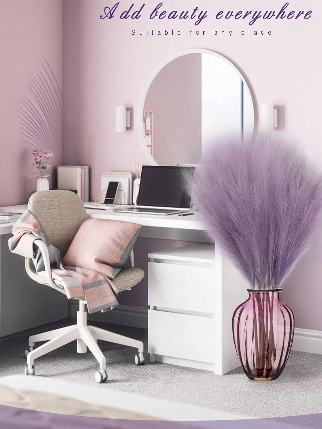 أعشاب بامباس اصطناعية بأوراق ريد وهمية 10 قطعة