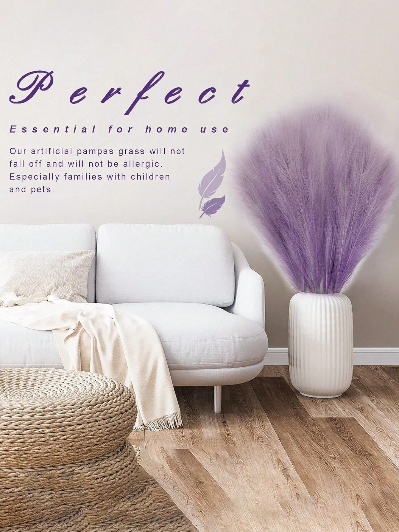 أعشاب بامباس اصطناعية بأوراق ريد وهمية 10 قطعة