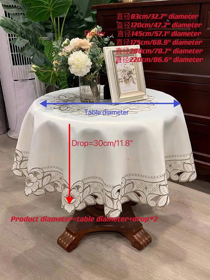 مفرش طاولة مطرز بنقشة الزهور