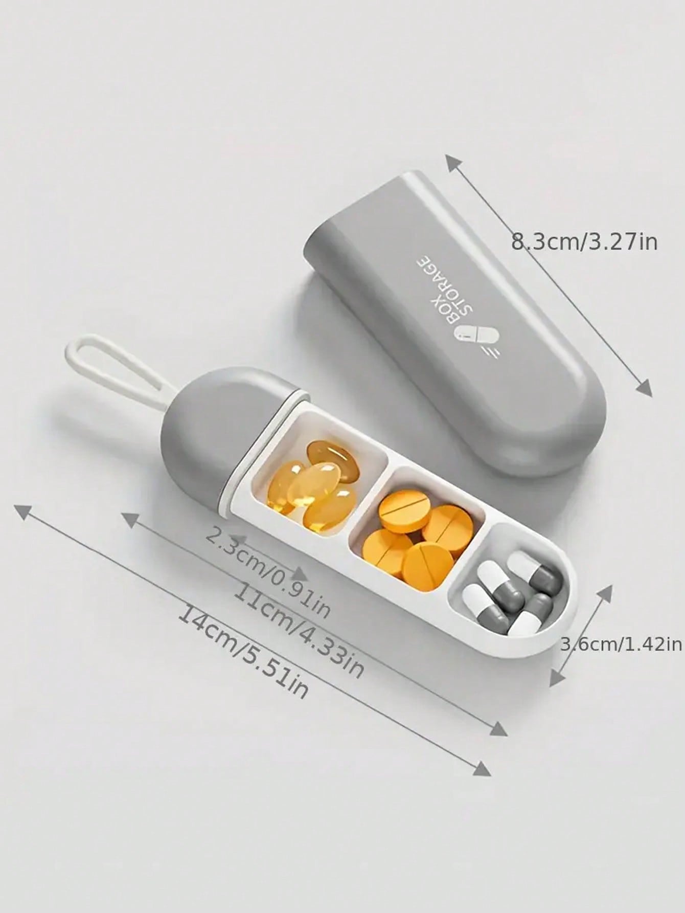 صندوق أدوية محمول متعدد الوظائف على شكل شبكة سحب صغير مصغر للسفر مزود بثلاثة أجزاء