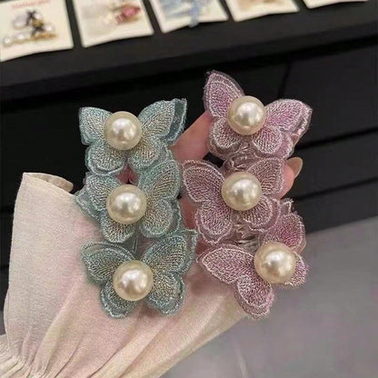 حامل شعر بطريقة ذيل الحصان بفقاعات الفراشة بطراز الغابة، وصلات شعر فرنسية بمظهر فاخر للسيدات، وصول جديد للعام 2024