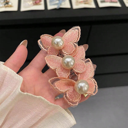 حامل شعر بطريقة ذيل الحصان بفقاعات الفراشة بطراز الغابة، وصلات شعر فرنسية بمظهر فاخر للسيدات، وصول جديد للعام 2024