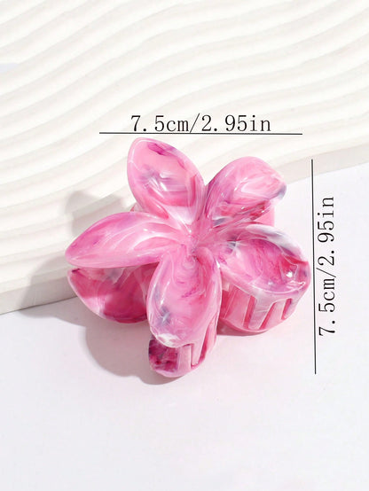 مشبك شعر بزهرة البلوميريا الوردية، إكسسوارات شعر نسائية قابلة للتزيين