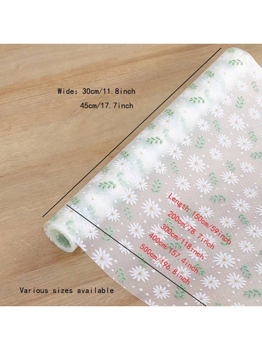 قطعة واحدة من بطانة درج مقاومة للرطوبة بطباعة الأقحوان للخزانة المطبخية، الطاولة