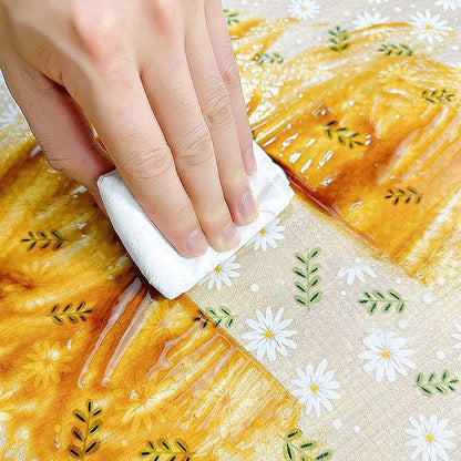 قطعة واحدة من بطانة درج مقاومة للرطوبة بطباعة الأقحوان للخزانة المطبخية، الطاولة