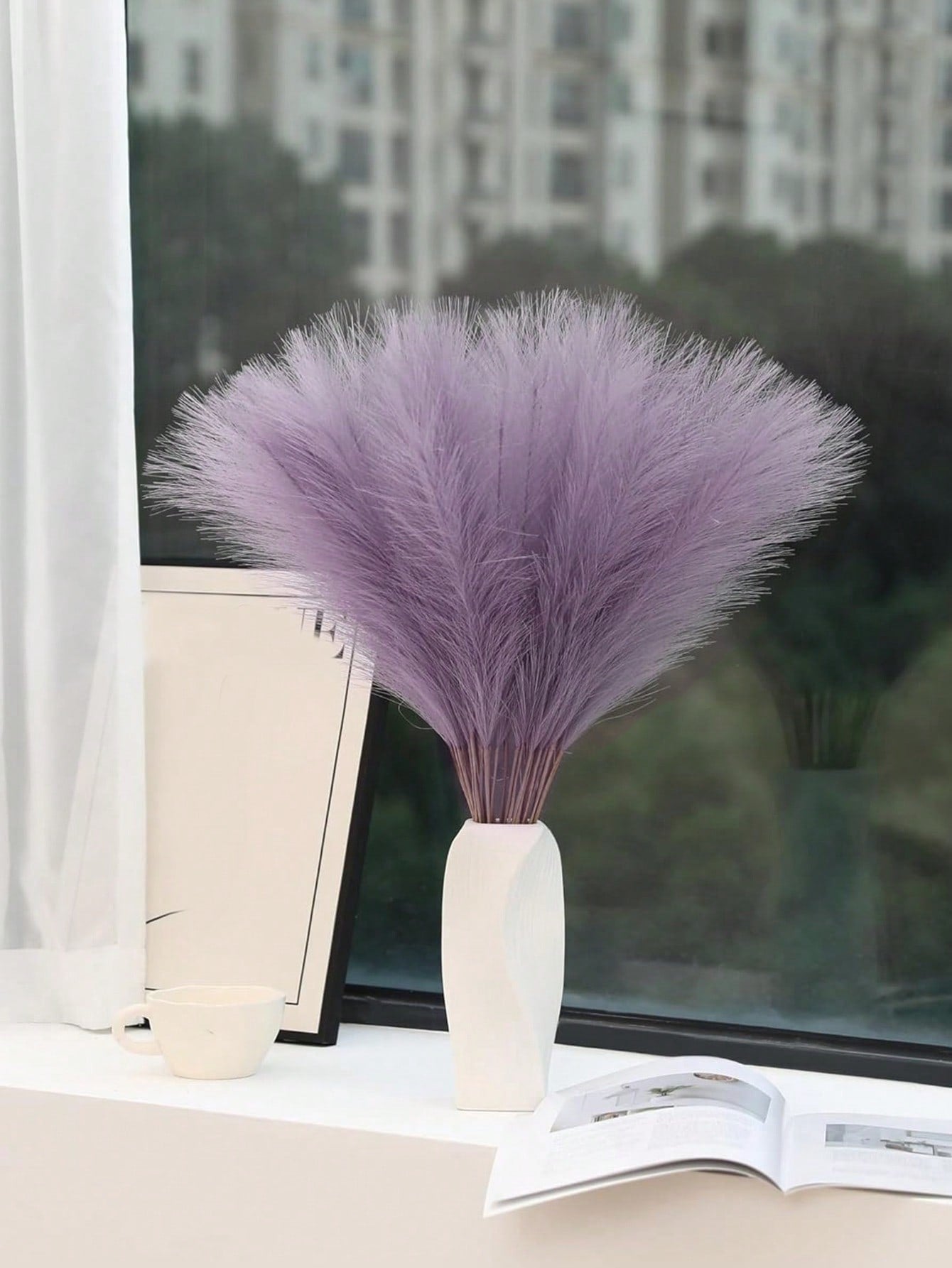 أعشاب بامباس اصطناعية بأوراق ريد وهمية