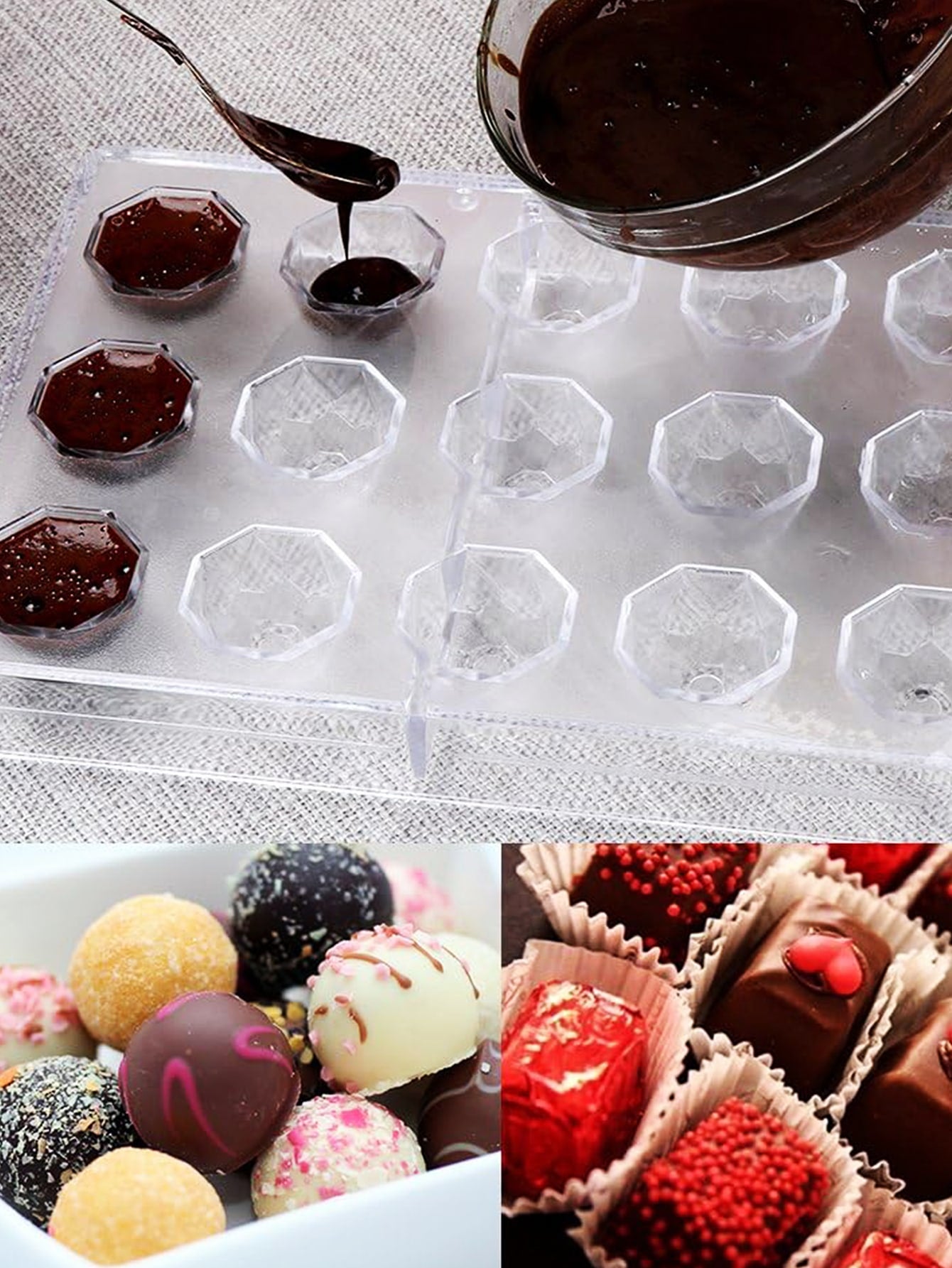 قالب شوكولاتة بلاستيكي للاستخدام المنزلي