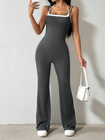 بذلة نسائية مع 2 في 1، تصميم بحمالة عنق وحمالة ملونة