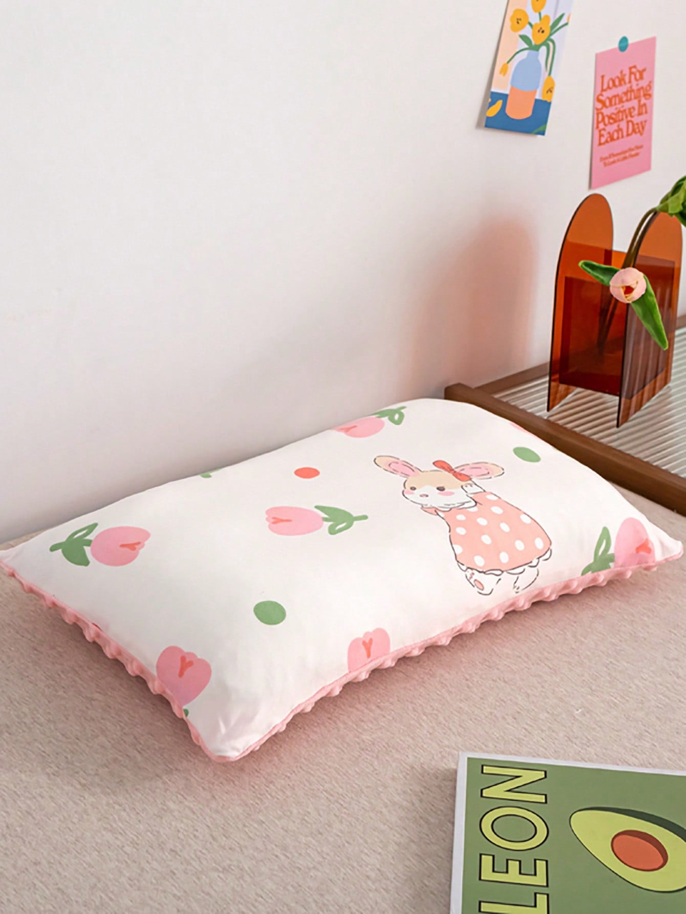 وسادة أطفال قطعة واحدة، طقم كيس وسادة بنمط كرتوني