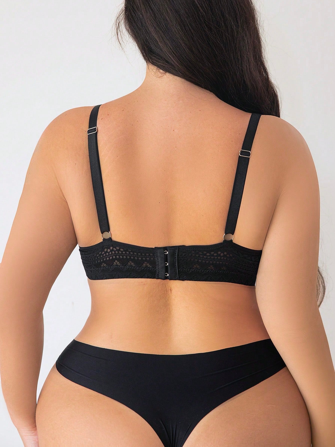 صدرية الدانتيل للنساء بمقاس زائد وأسلاك داخلية، قطعة واحدة