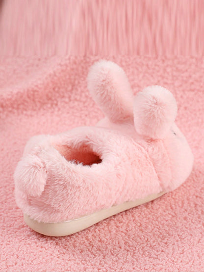 زوج من الأحذية الداخلية الكرتونية الأرنب الجميلة للبنات ، أحذية المنزل المناسبة للأطفال الصغار ، مناسبة للخريف والشتاء