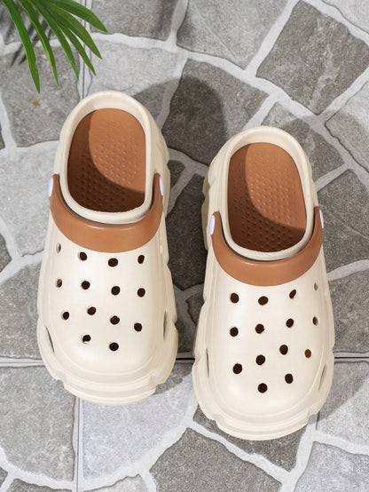 حذاء نسائي بكعب عريض سماكة 7 سم ونعل مرتفع منصة، حذاء مريح للغاية للحديقة يتيح التهوية، حذاء سهل الانزلاق بأسلوب أميراتي لطيف .مثالي للارتداء الخارجي