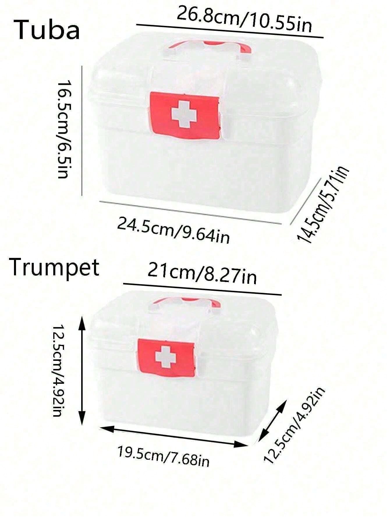 صندوق تخزين طبي 1 قطعة، حاوية محمولة بسعة كبيرة للأدوية والمستلزمات المنزلية والسكنية، علبة إسعافات أولية صغيرة للاستخدام المنزلي