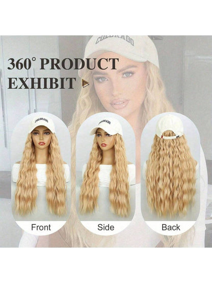قبعة شعر مستعار قابلة للتعديل بجناحين ومعلقات شعر قصيرة هيكل قبعة البيسبول الشعر المجعد مضفر الباروكة الاصطناعية