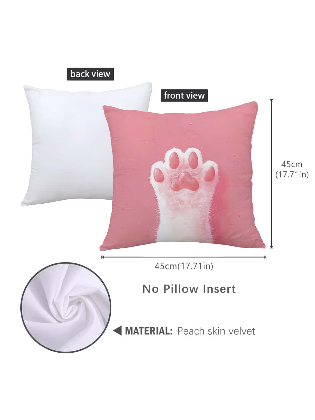 غطاء وسادة بنمط كف قطة