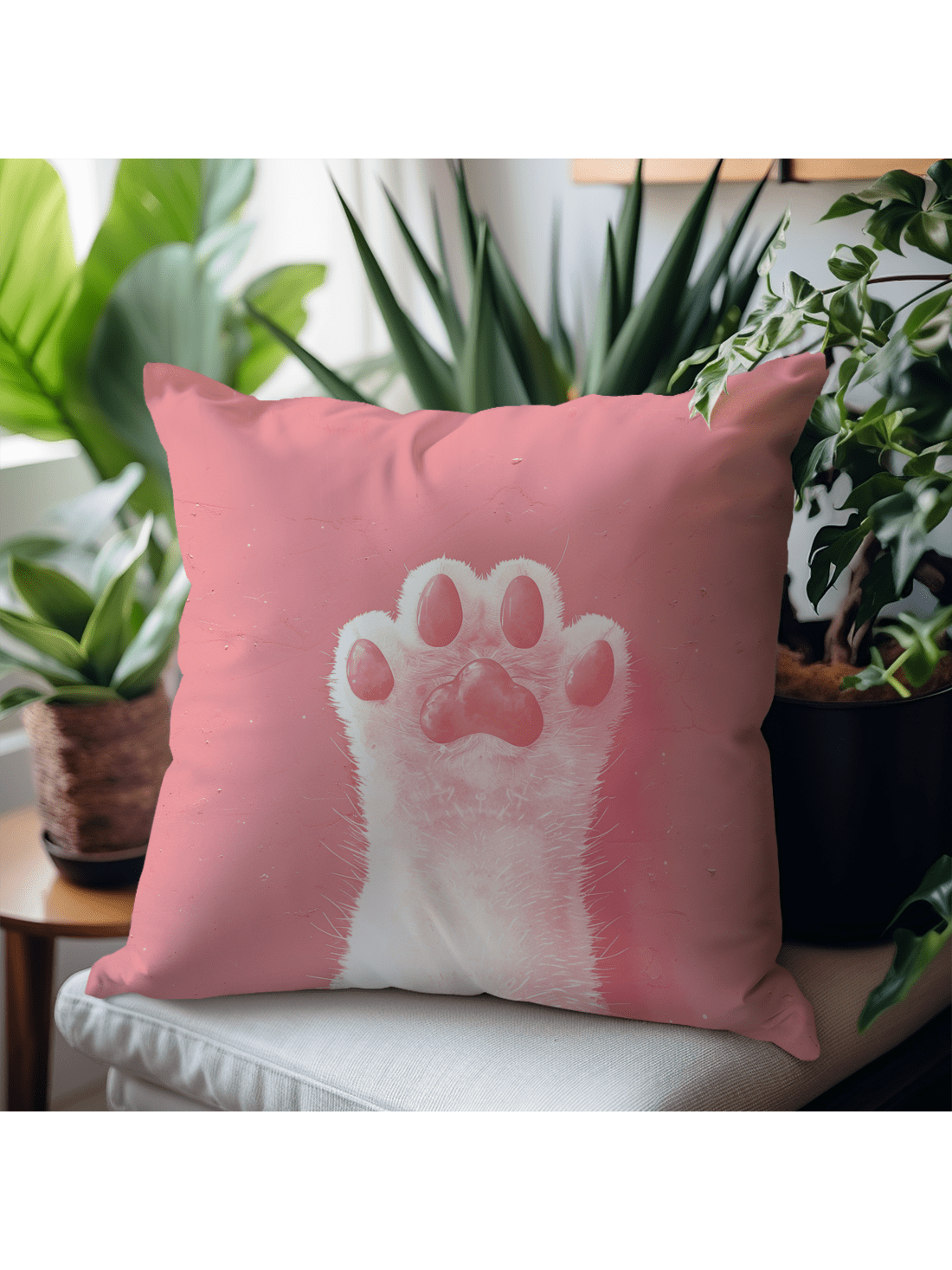 غطاء وسادة بنمط كف قطة