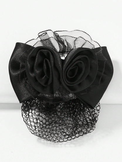 شبكة شريط أزهار بتصميم عقدة للشعر قطعة واحدة