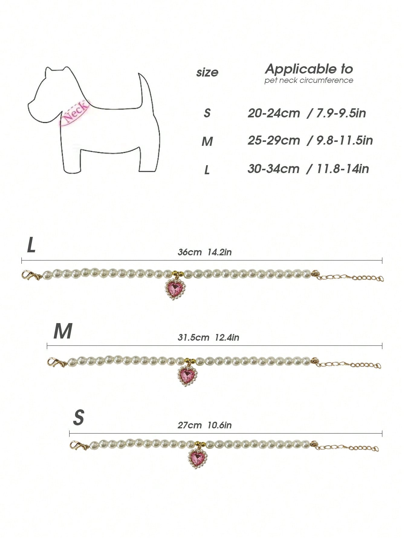 قلادة قلب الحيوانات الأليفة - طوق قابل للتعديل، يحتوي على لؤلؤ صناعي، يناسب الكلاب والقطط والحيوانات الصغيرة - إكسسوار عصري ومريح لحيوانك الأليف الحبيب