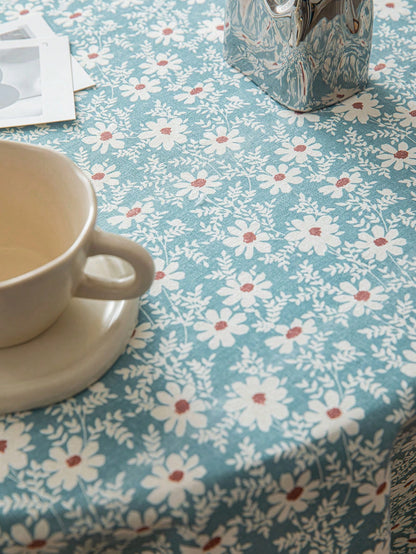 غطاء طاولة بتصميم ريفي للأزهار والعروة بقماشة واحدة، مناسب لديكور غرف المعيشة والنوم، ويمكن استخدامه في جميع المواسم