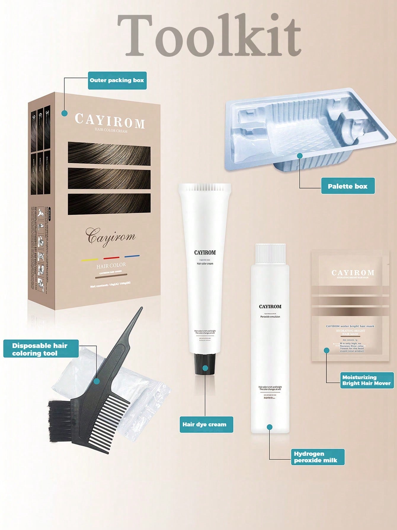 صبغة شمعية للشعر خالية من المبيض، تبييض وتغطية الشعر الأبيض