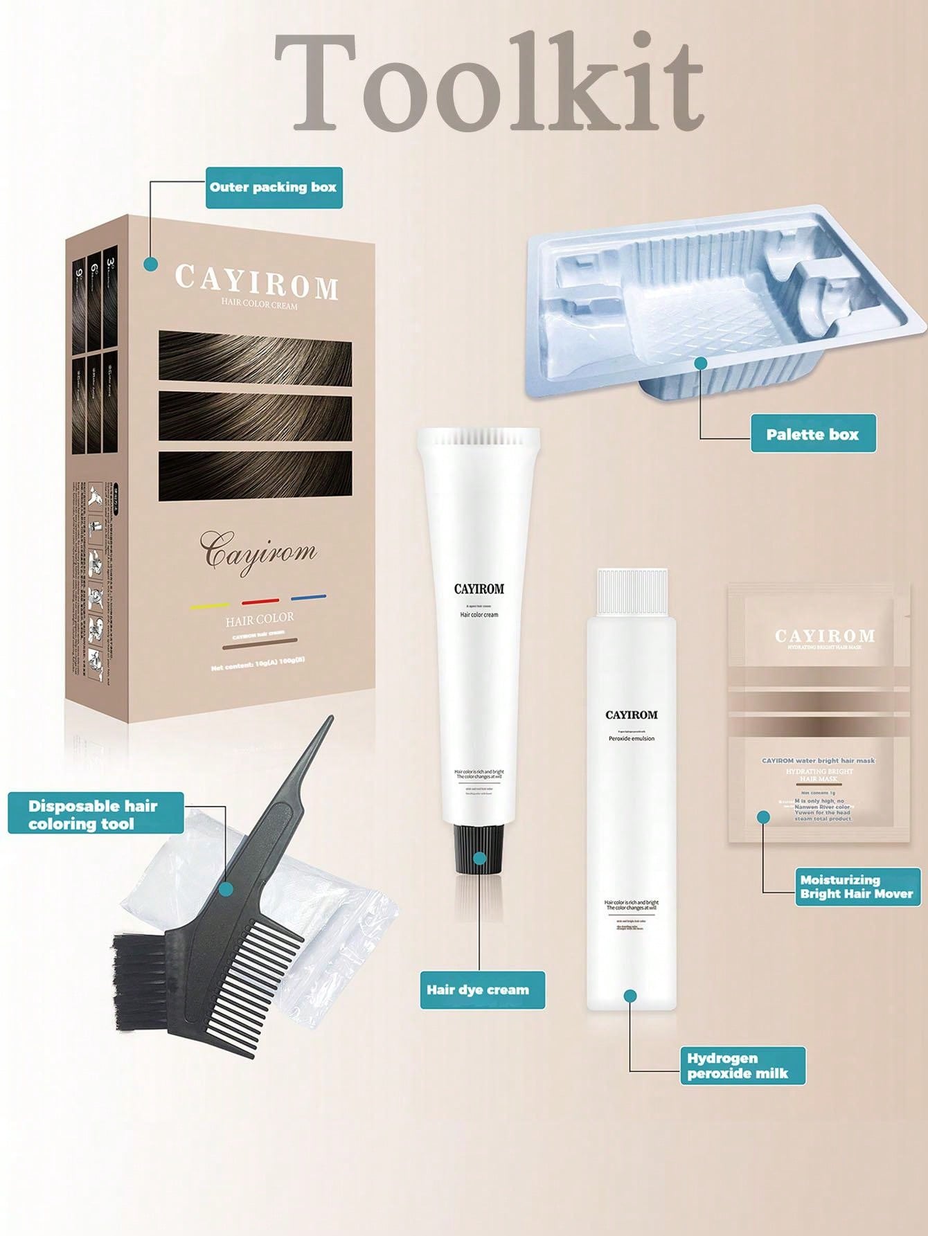 صبغة شمعية للشعر خالية من المبيض، تبييض وتغطية الشعر الأبيض