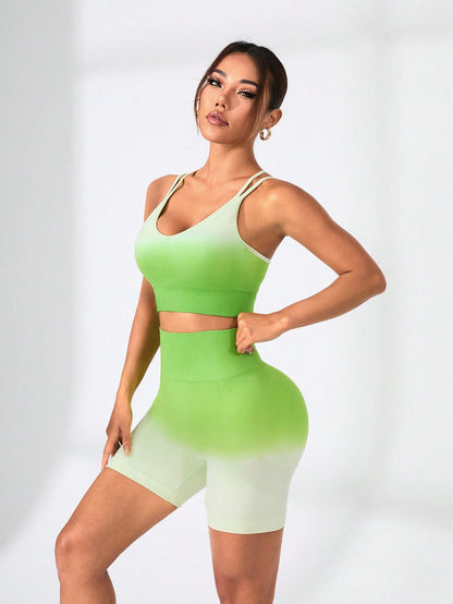 بدلة نسائية برازيلية بسيطة متدرجة لليومية والرياضة، مكوّنة من حمّالة صدر وسروال بيكر