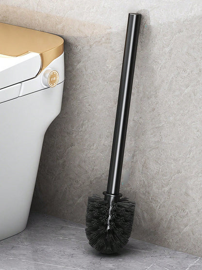 فرشاة مرحاض جدارية واحدة، من دون براغي، تنظيف الزوايا الميتة بدون زاوية يرافقه تصميم لتخزينها، تصميم مقبض ممتد، قاعدة الصرف المجوفة