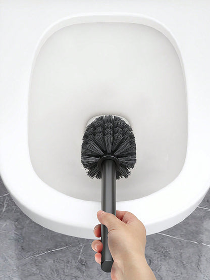 فرشاة مرحاض جدارية واحدة، من دون براغي، تنظيف الزوايا الميتة بدون زاوية يرافقه تصميم لتخزينها، تصميم مقبض ممتد، قاعدة الصرف المجوفة
