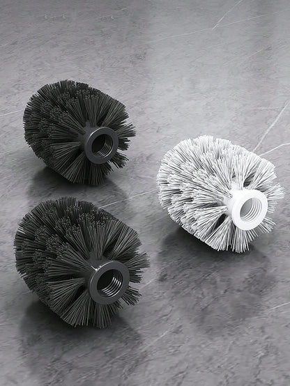 فرشاة مرحاض جدارية واحدة، من دون براغي، تنظيف الزوايا الميتة بدون زاوية يرافقه تصميم لتخزينها، تصميم مقبض ممتد، قاعدة الصرف المجوفة