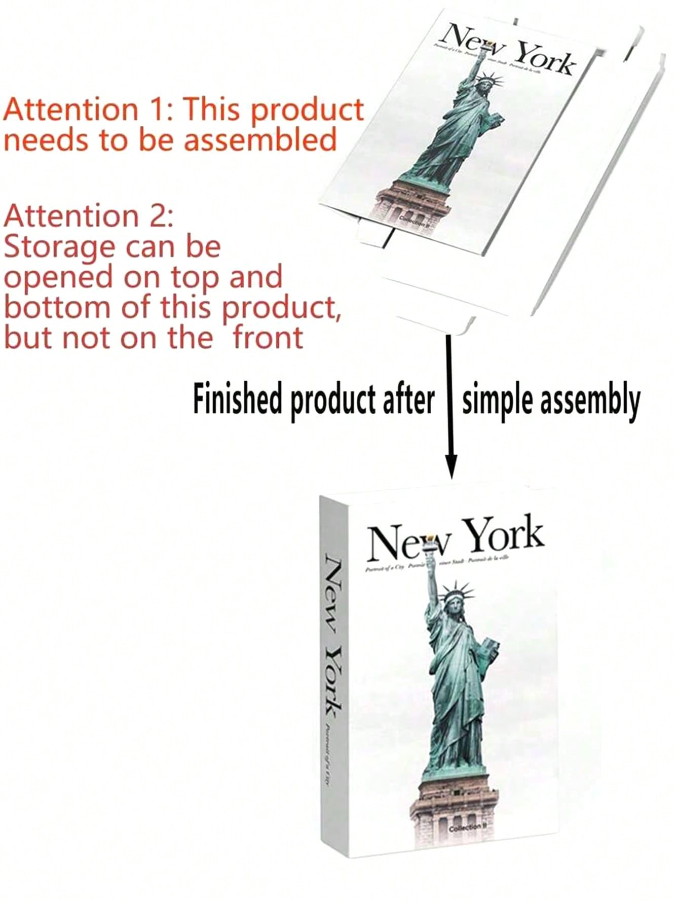 زينة كتاب قابل للطي محاكى