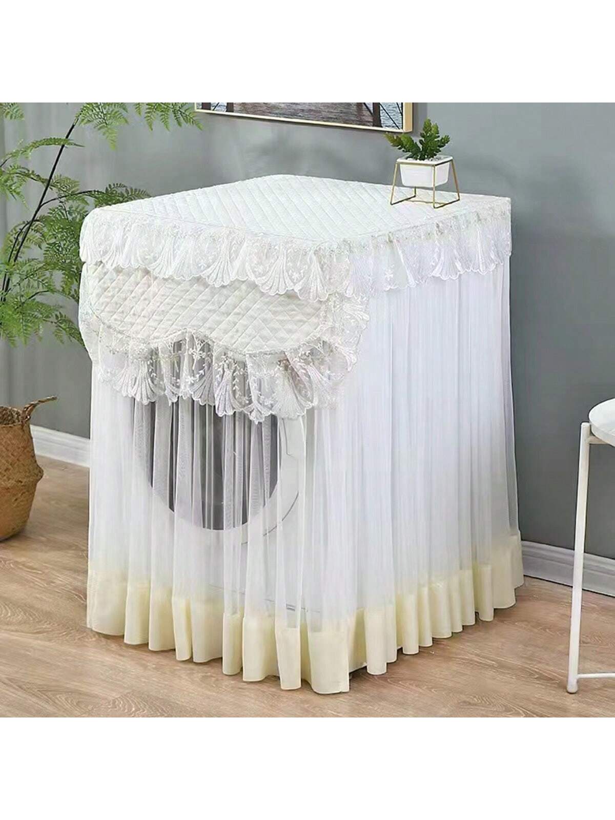 قطعة واحدة من غطاء ماكينة الغسيل المزين بالدانتيل